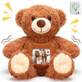 Liliful 12-Inch Voice Recorder Teddy Bear Plush Toy with Photo Frame (Dark Brown)