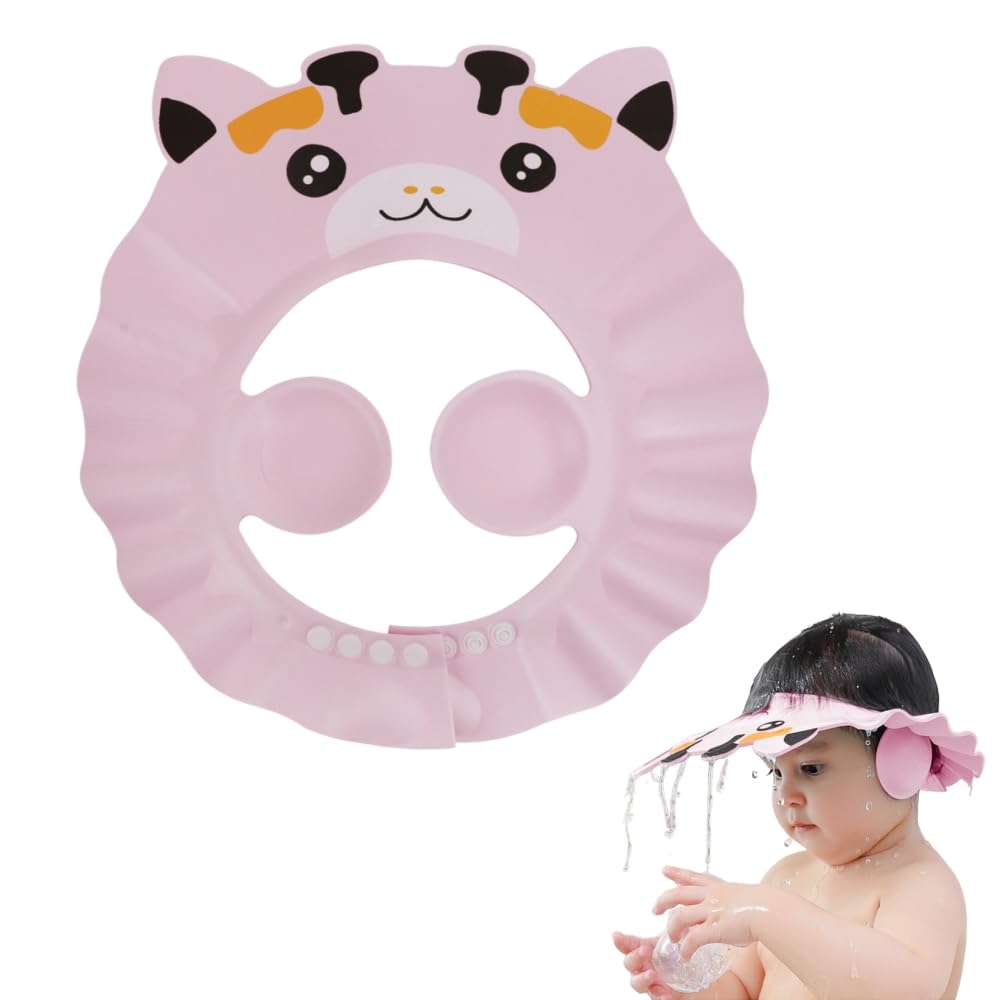 Foldable Baby Shower Cap with Earmuffs and Visor