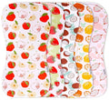 Organic Cotton Baby Burp Cloths (5-Pack) - Fruity Beans