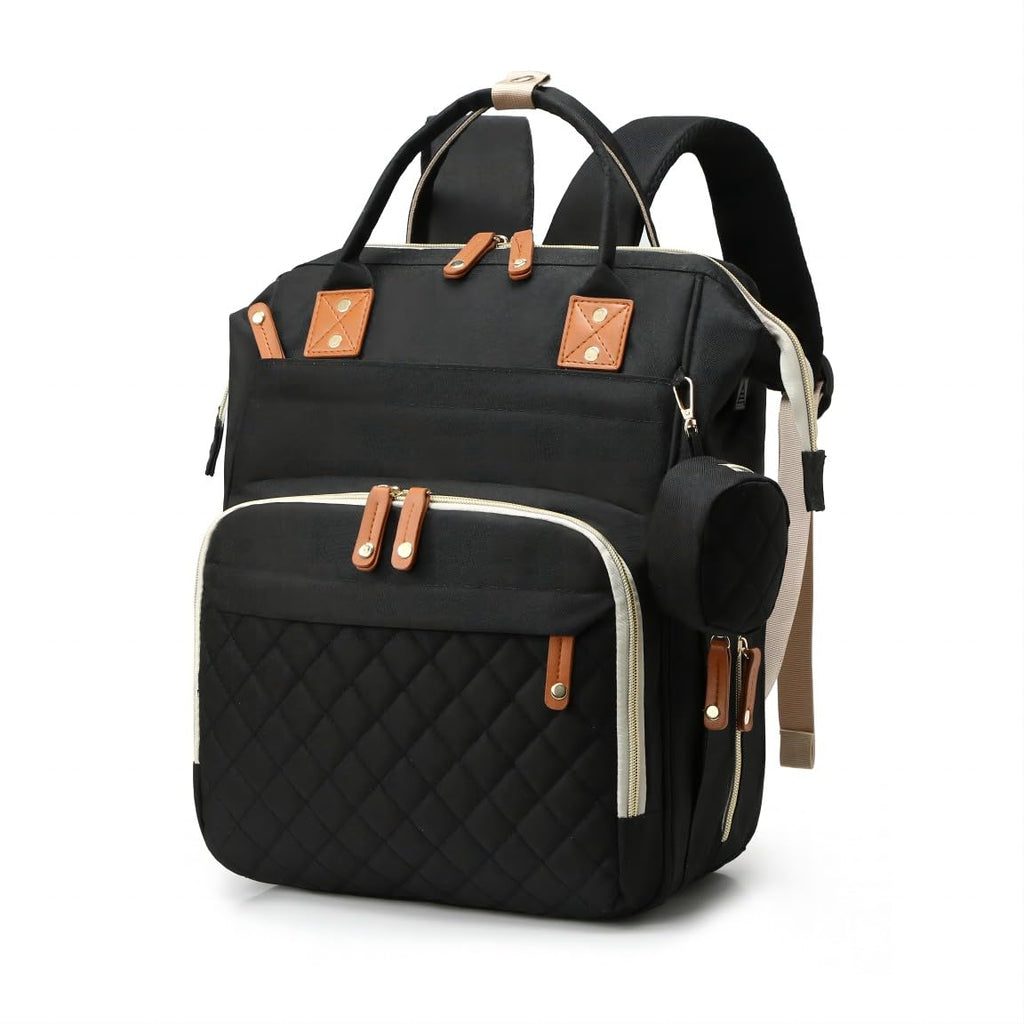Multifunctional Waterproof Large Capacity Travel Diaper Bag Backpack (Black)