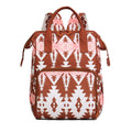 Boho Style Waterproof Large Capacity Travel Diaper Bag Backpack with Stroller Hooks (Brown)
