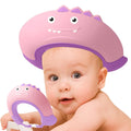 Cute Dinosaur Baby Shower Cap and Eye Protector - Pink