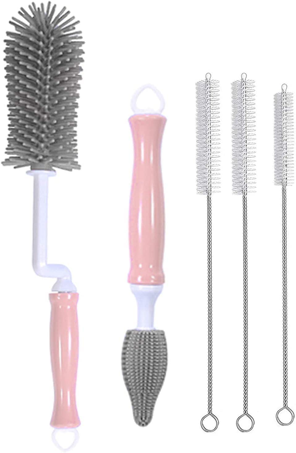 Soft Silicone Baby Bottle Brush and Cleaner - Pink
