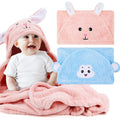 Large Microfiber Animal Hooded Baby Bath Towel (2 Pack)