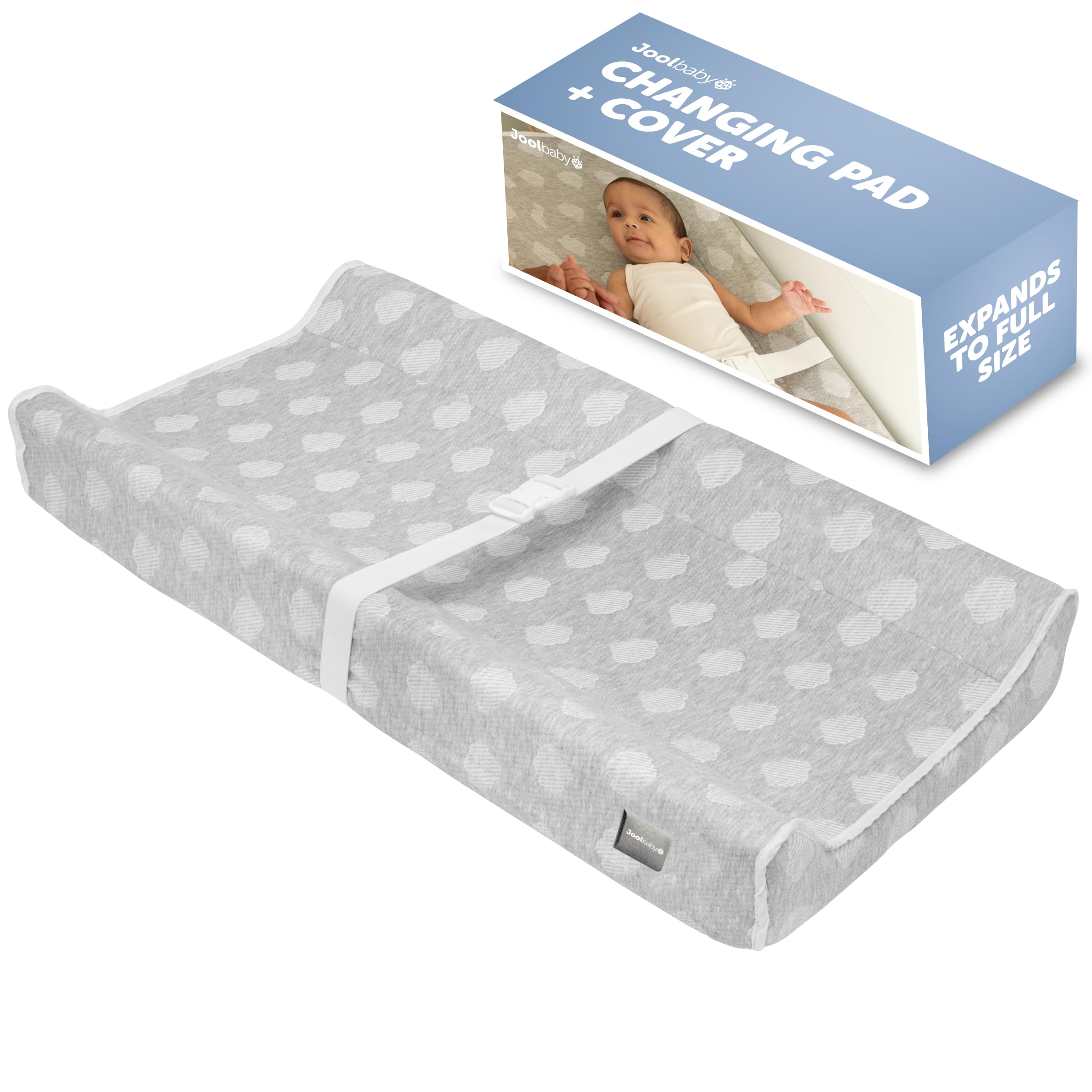 Soft Non-Slip Baby Changing Pad with Washable Cover (Gray)