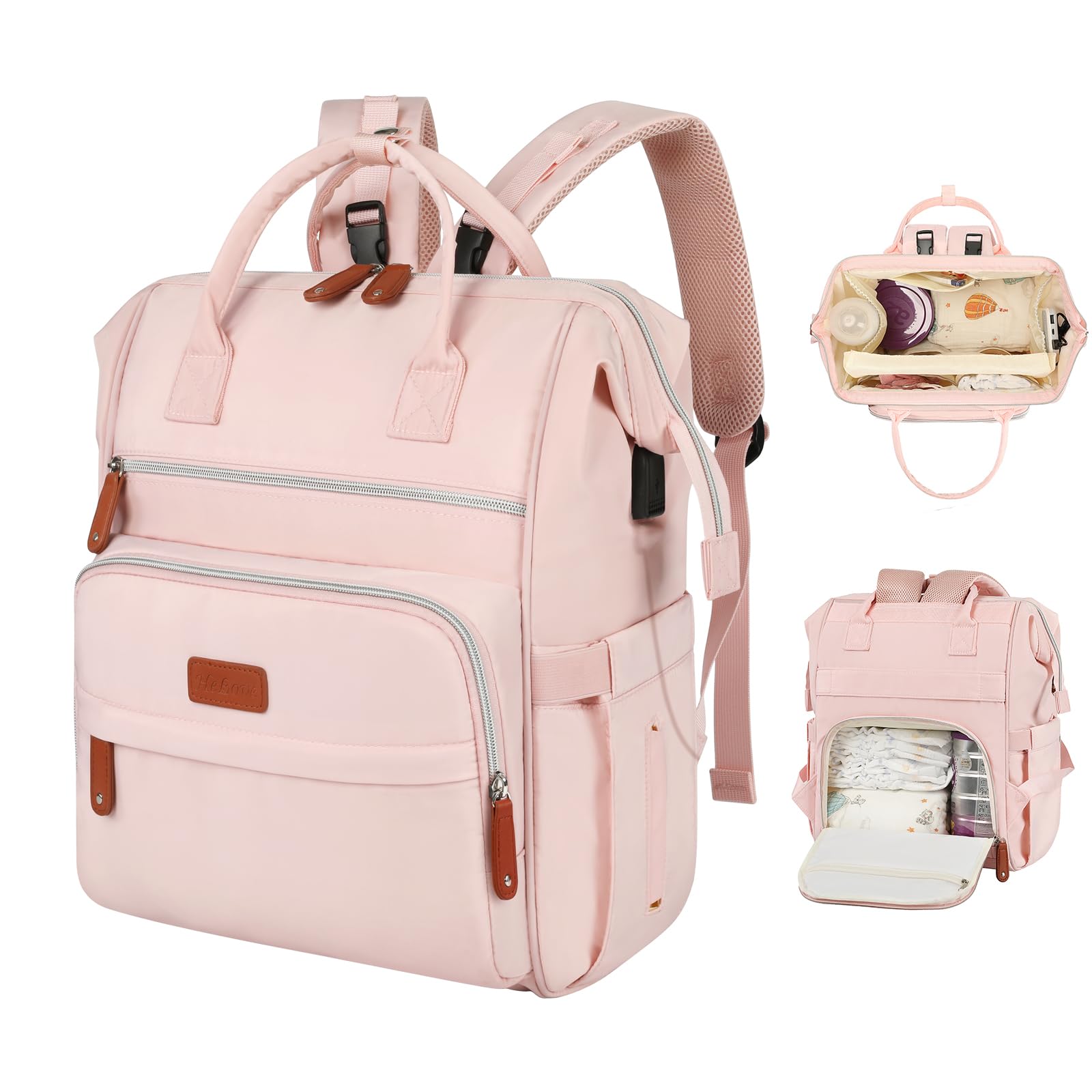 Multifunctional Waterproof Travel Diaper Bag Backpack with Changing Pad