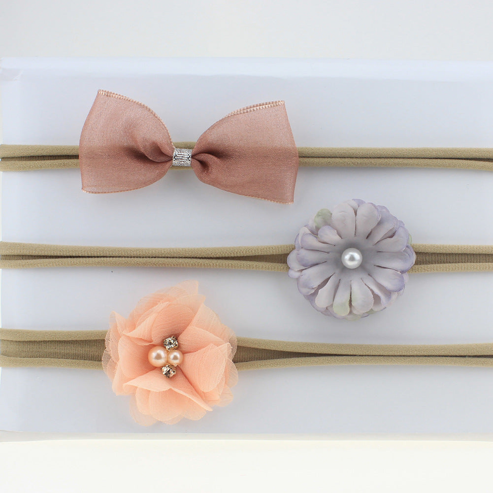 3-Piece Children's Hair Accessories Set with Floral Headband