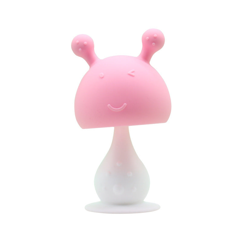 Mushroom Teether Rattle Toy - Liquid Silicone Design