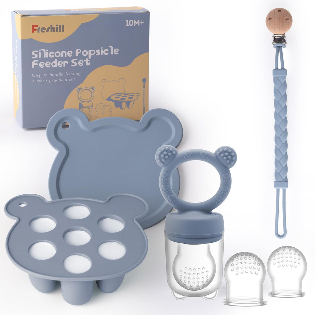 Freshill Silicone Breastmilk Popsicle Mold & Fruit Feeder Set