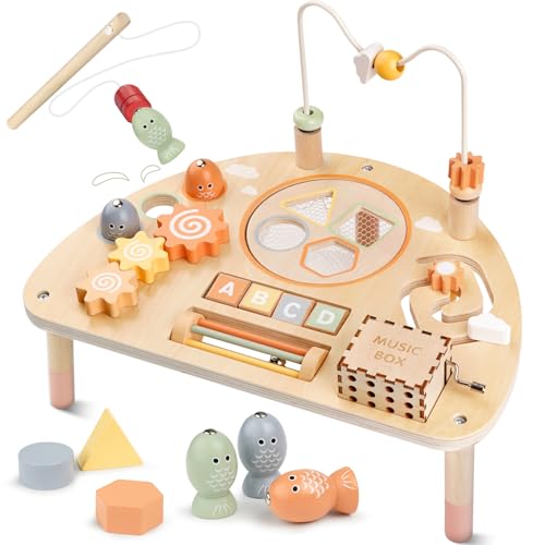 8-in-1 Wooden Montessori Sensory Activity Table for Toddlers