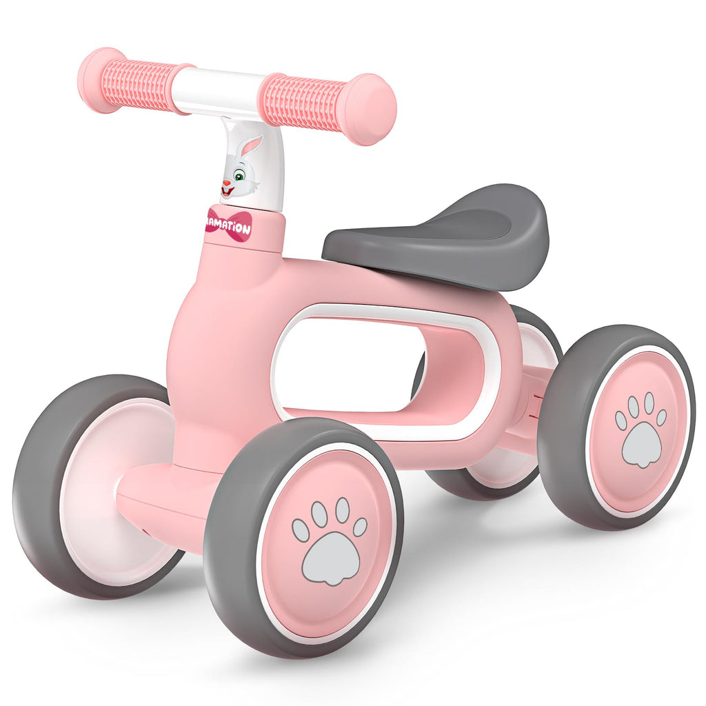 DRAMATION 4-Wheel Toddler Balance Bike - Pink