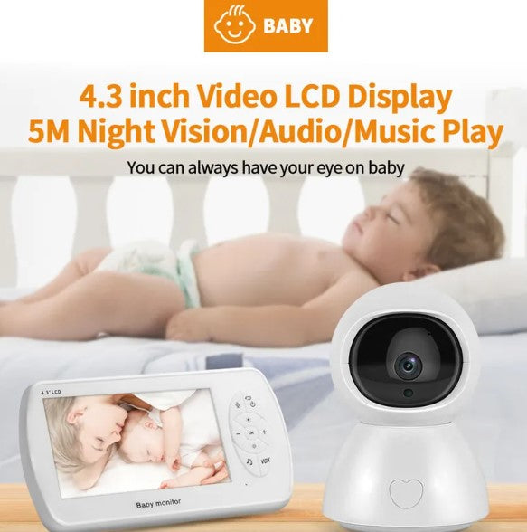 1080P 4.3" Smart Baby Monitor with Remote Pan-Tilt-Zoom & Night Vision