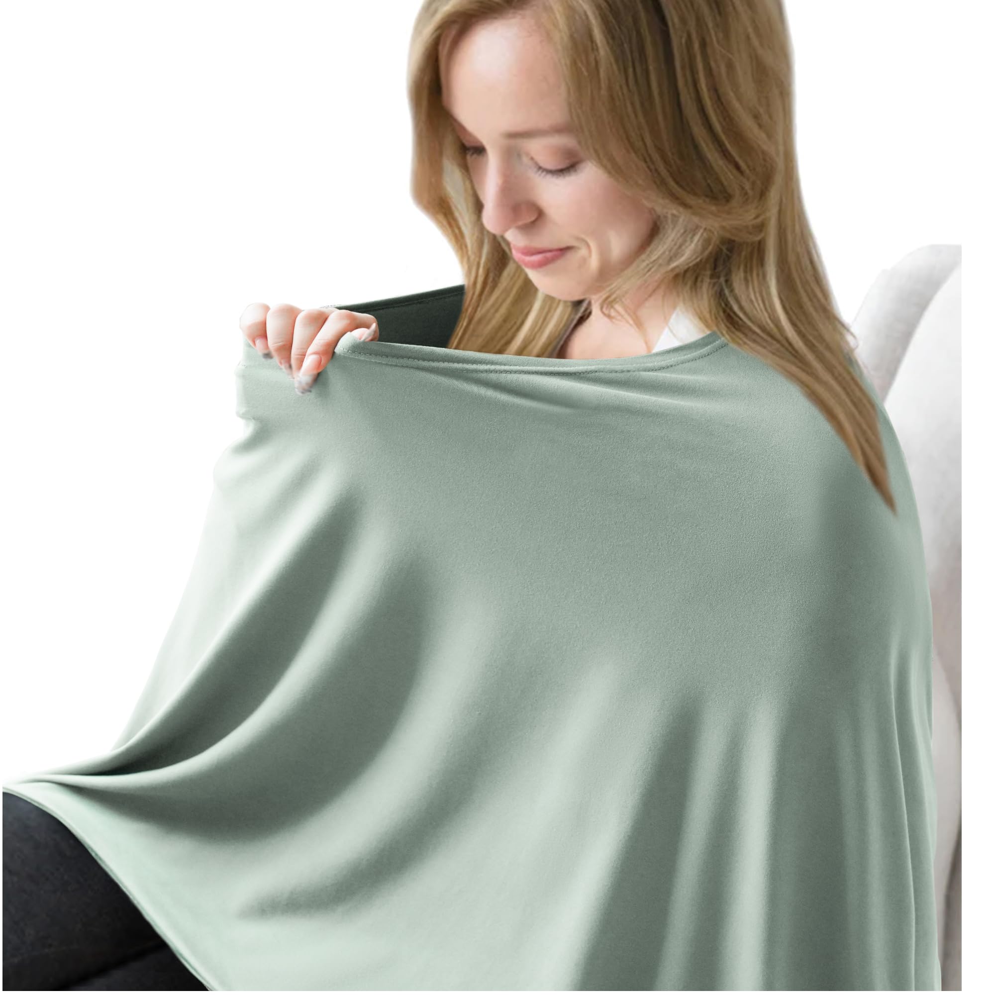 MairMore 360-Degree Breathable Full Privacy Nursing Poncho (Green)