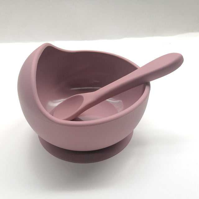 Silicone Baby Feeding Bowl and Spoon Set for Kids