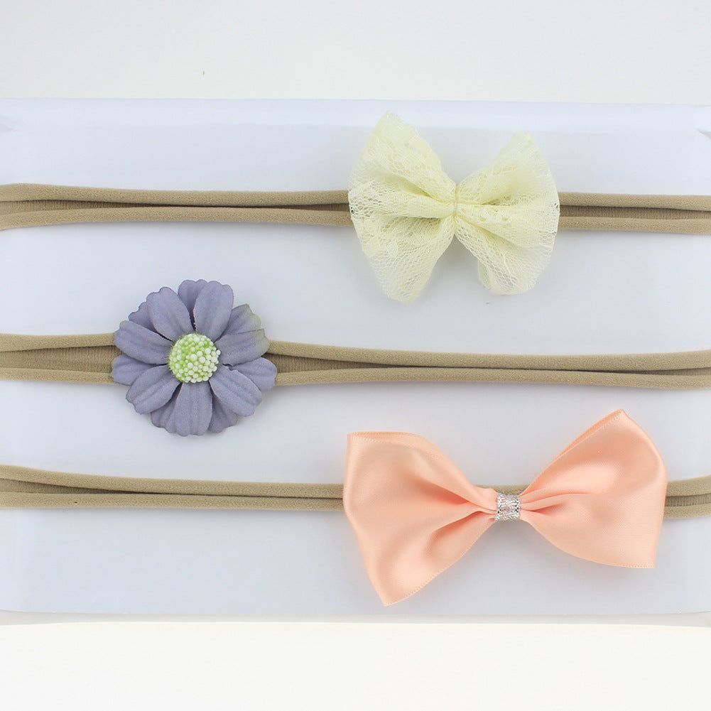 3-Piece Children's Hair Accessories Set with Floral Headband