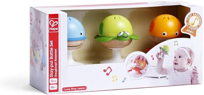 Hape Put-Stay 3-Piece Sea Animal Suction Rattle Toy Set