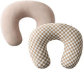 2-Pack Muslin Nursing Pillow Slipcovers (Khaki Coffee Checkered)