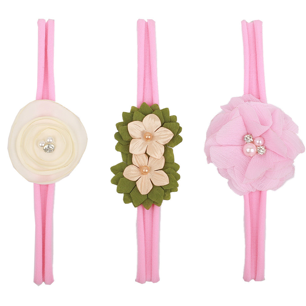3-Piece Children's Hair Accessories Set with Floral Headband