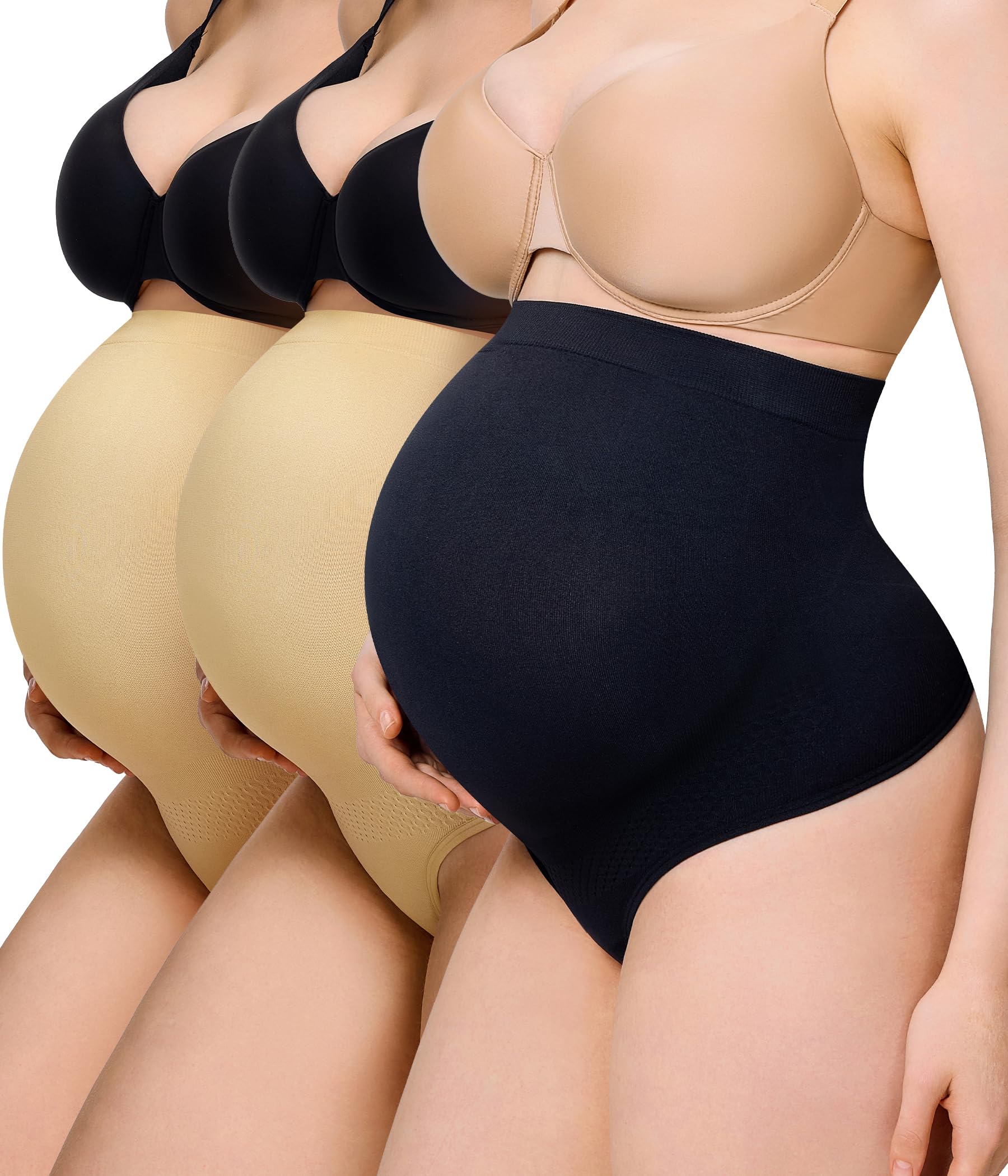 LANCS 3-Pack Seamless Maternity Thong Underwear