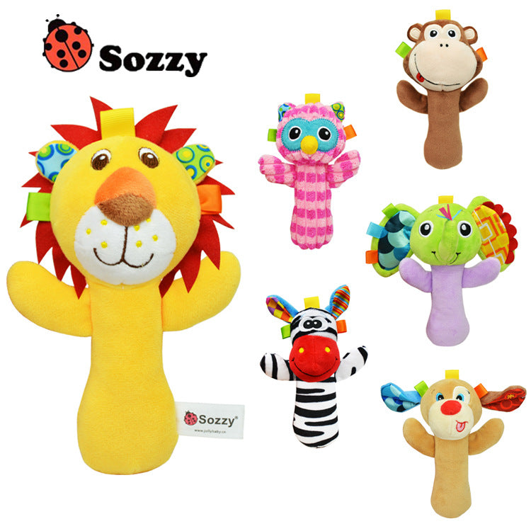 SOZZY Plush Baby Rattle Animal Handheld Toy