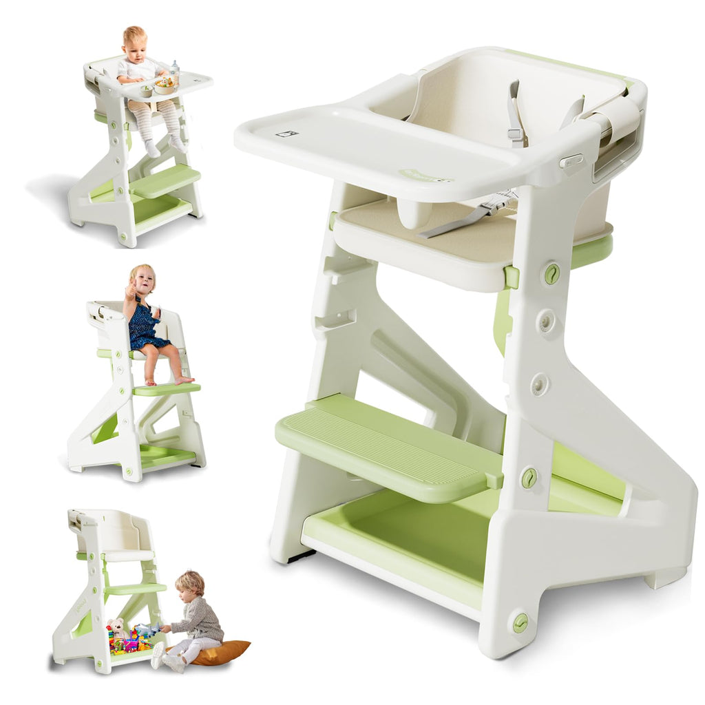 Convertible Baby High Chair with Adjustable Height & Tray