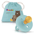 SWEETIE Natural Rubber Rounded Baby Pacifier (12-18 Months, Turquoise)