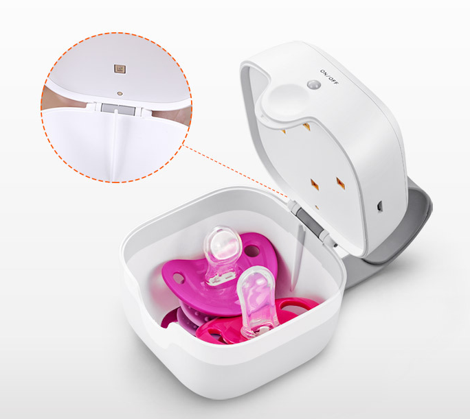 Pacifier Sterilizer with UV Light – Portable Storage Box