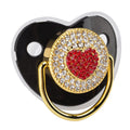 Luxurious Heart-Shaped Bling Crystal Baby Pacifier (Black)