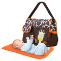 Waterproof Travel Diaper Duffel Tote Bag with Changing Pad (Forest Giraffe)