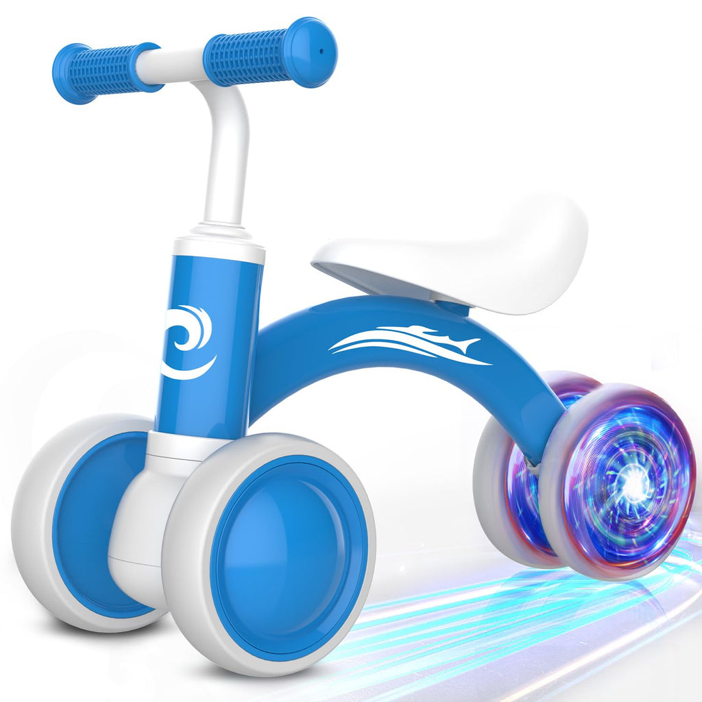 Toddler Balance Bike with LED Lights and Silent Wheels