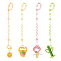 Adjustable Silicone Toy Straps & Pacifier Holder 4-Pack (Macaron)