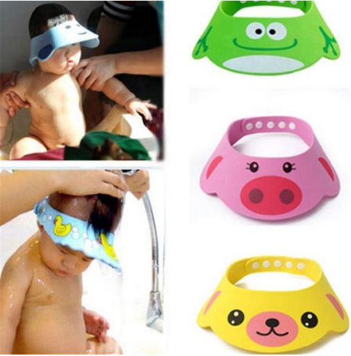 Adjustable Baby Bath Cap with Cartoon Design