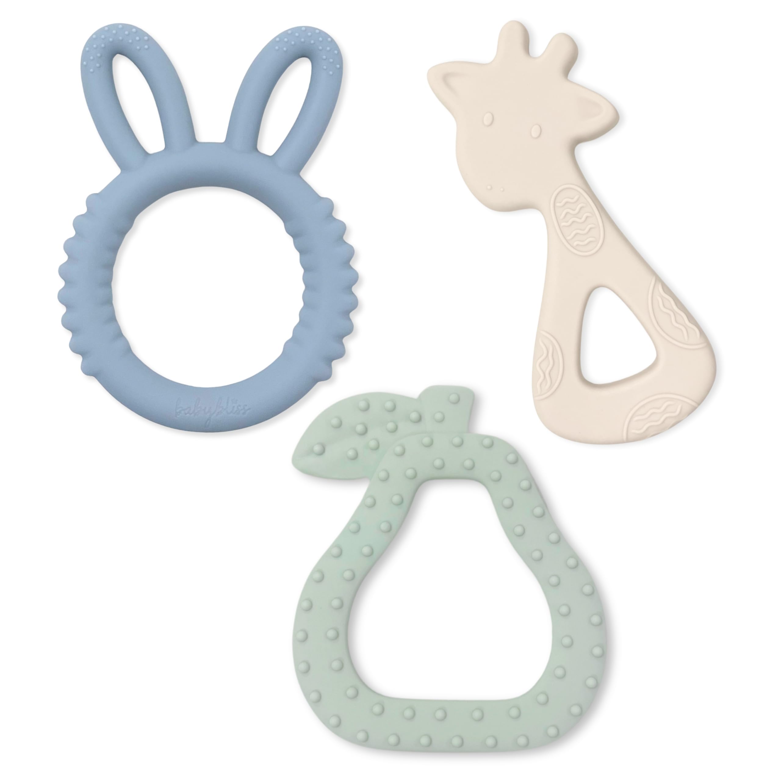 Baby Bliss 3-Pack Silicone Teething Relief Toys