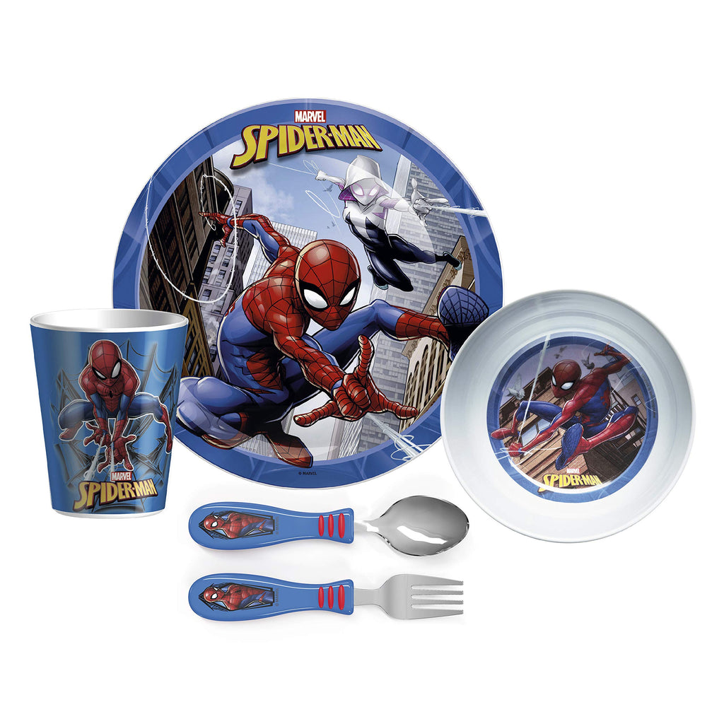 Marvel Spider-Man 5-Piece Kids Dinnerware & Tumbler Set
