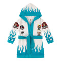 Mini Ronin 100% Cotton Hooded Baby Bathrobe - White/Turquoise (12 Months)