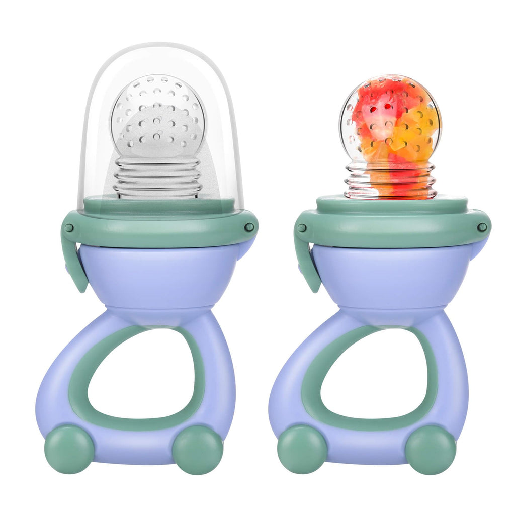 2-Pack BPA-Free Fresh Fruit Feeder & Teething Pacifier (Blue)