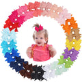 40-Piece 2-Inch Grosgrain Ribbon Mini Hair Bow Clips Set (20 Colors)