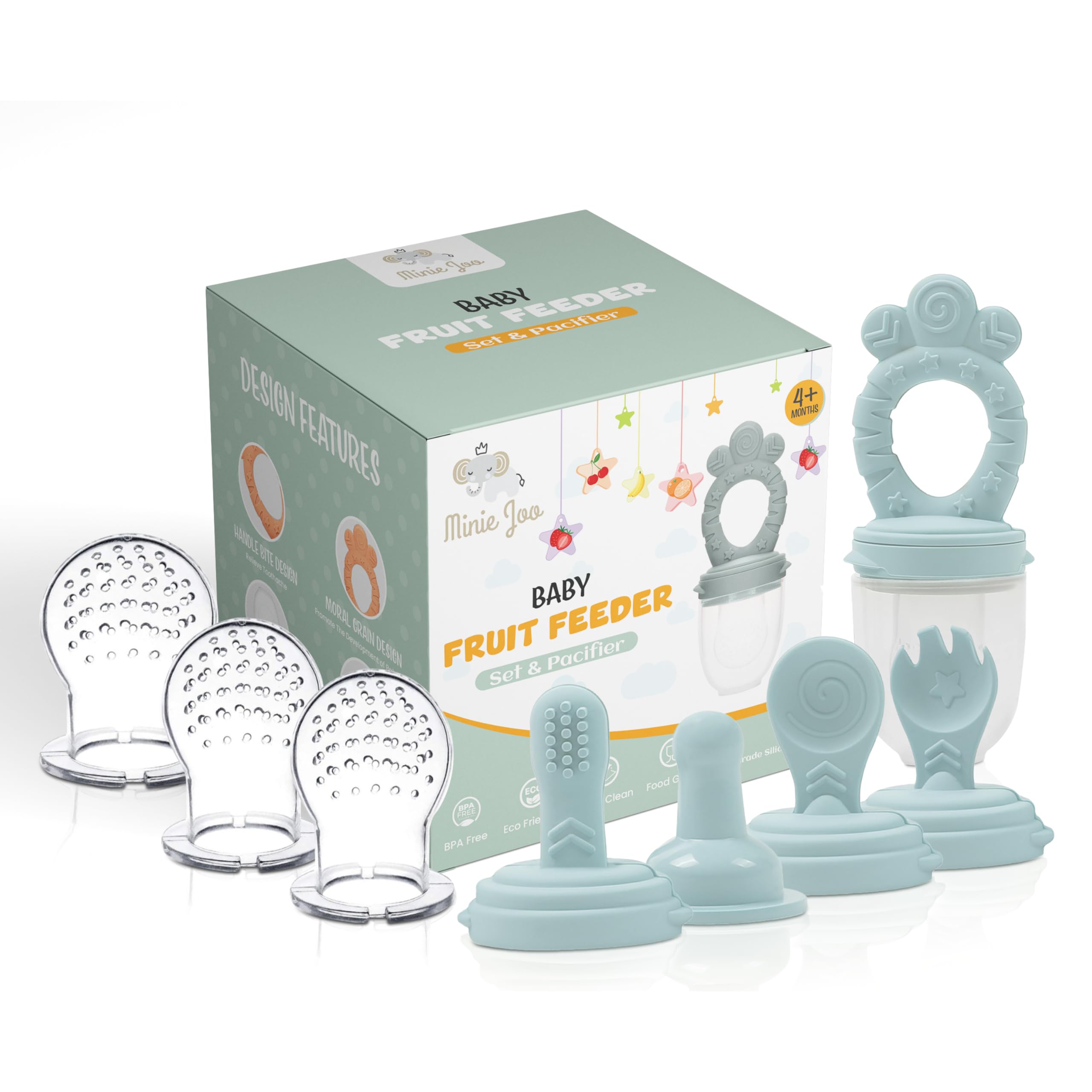 Minie Joo 7-in-1 Baby Food Fruit Feeder & Teething Set