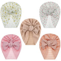 Soft Bow & Bunny Knot Newborn Baby Girl Turban Beanie Hat