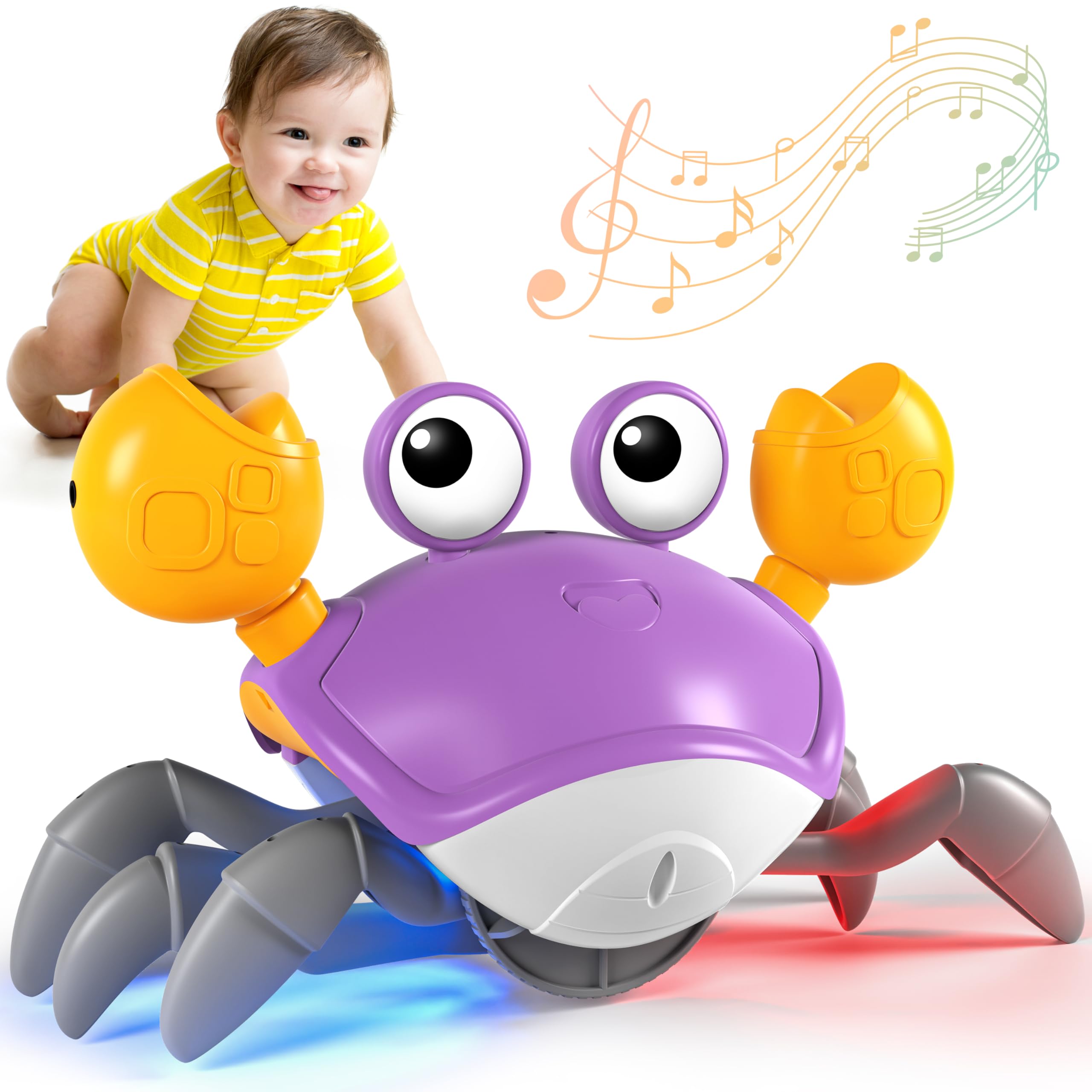 Interactive Musical Crawling Crab Tummy Time Baby Toy