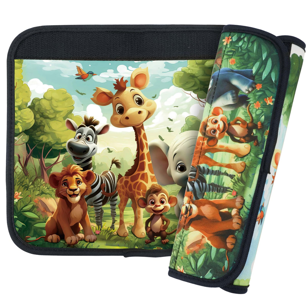 Cute Cartoon Stroller & Car Seat Shoulder Strap Cover Pads 2-Pack