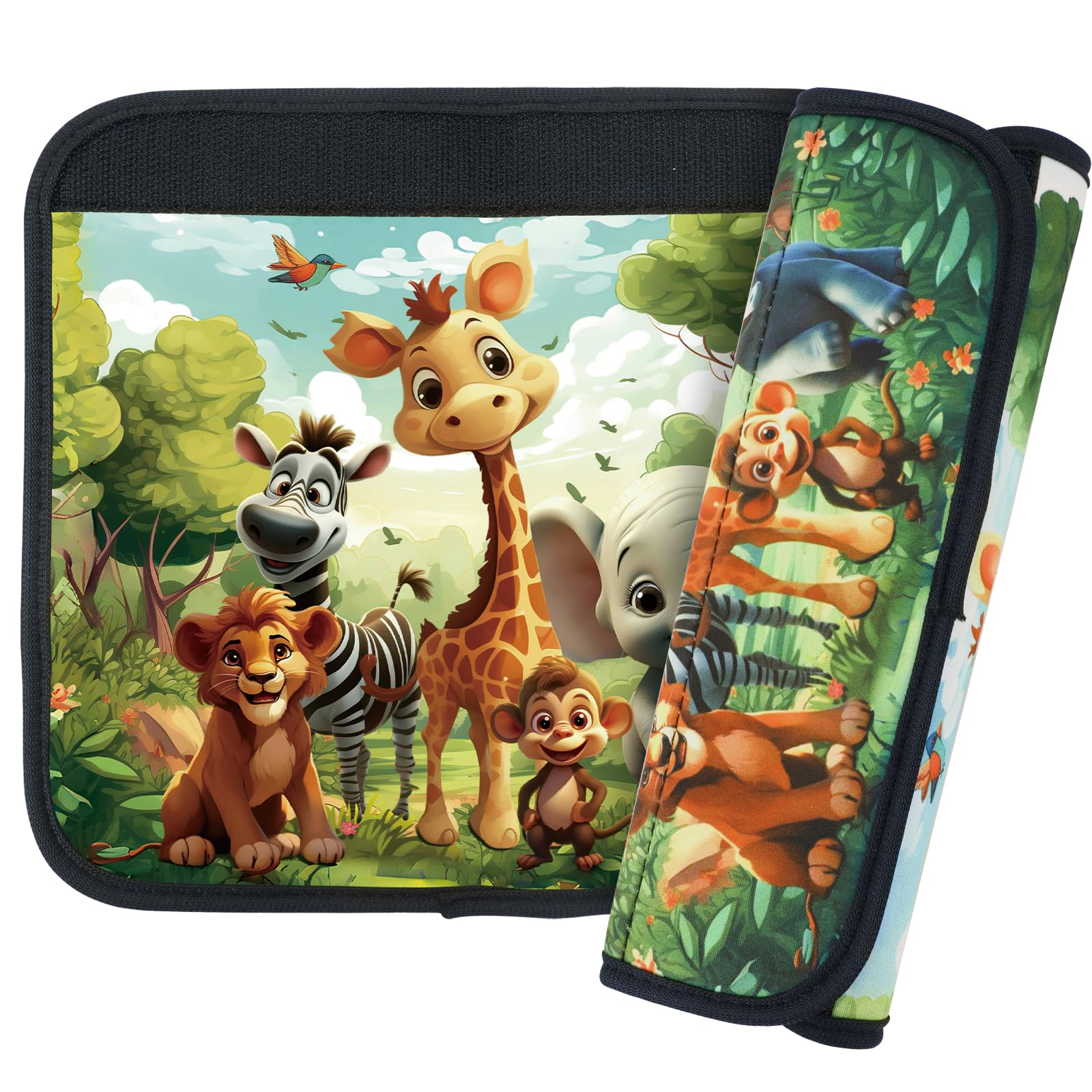Cute Cartoon Stroller & Car Seat Shoulder Strap Cover Pads 2-Pack