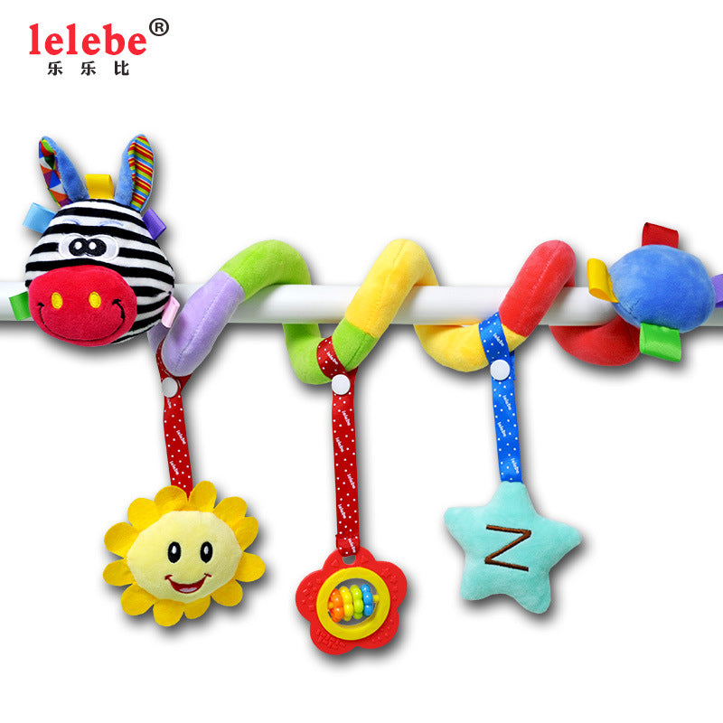 Baby Crib Hanging Toy with Colorful Tag and Plush Bells