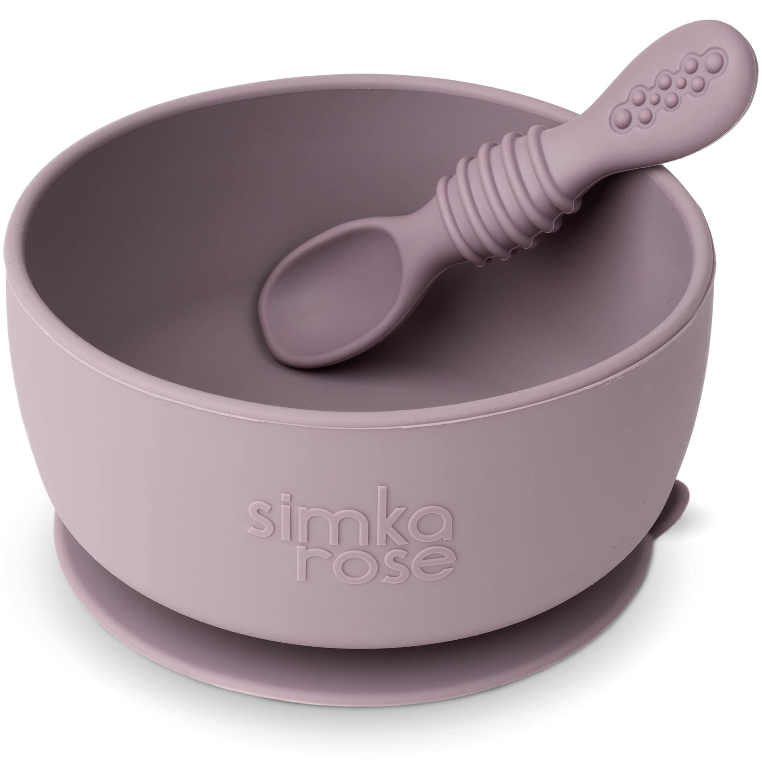 Simka Rose Silicone Baby Suction Bowl and Spoon Set
