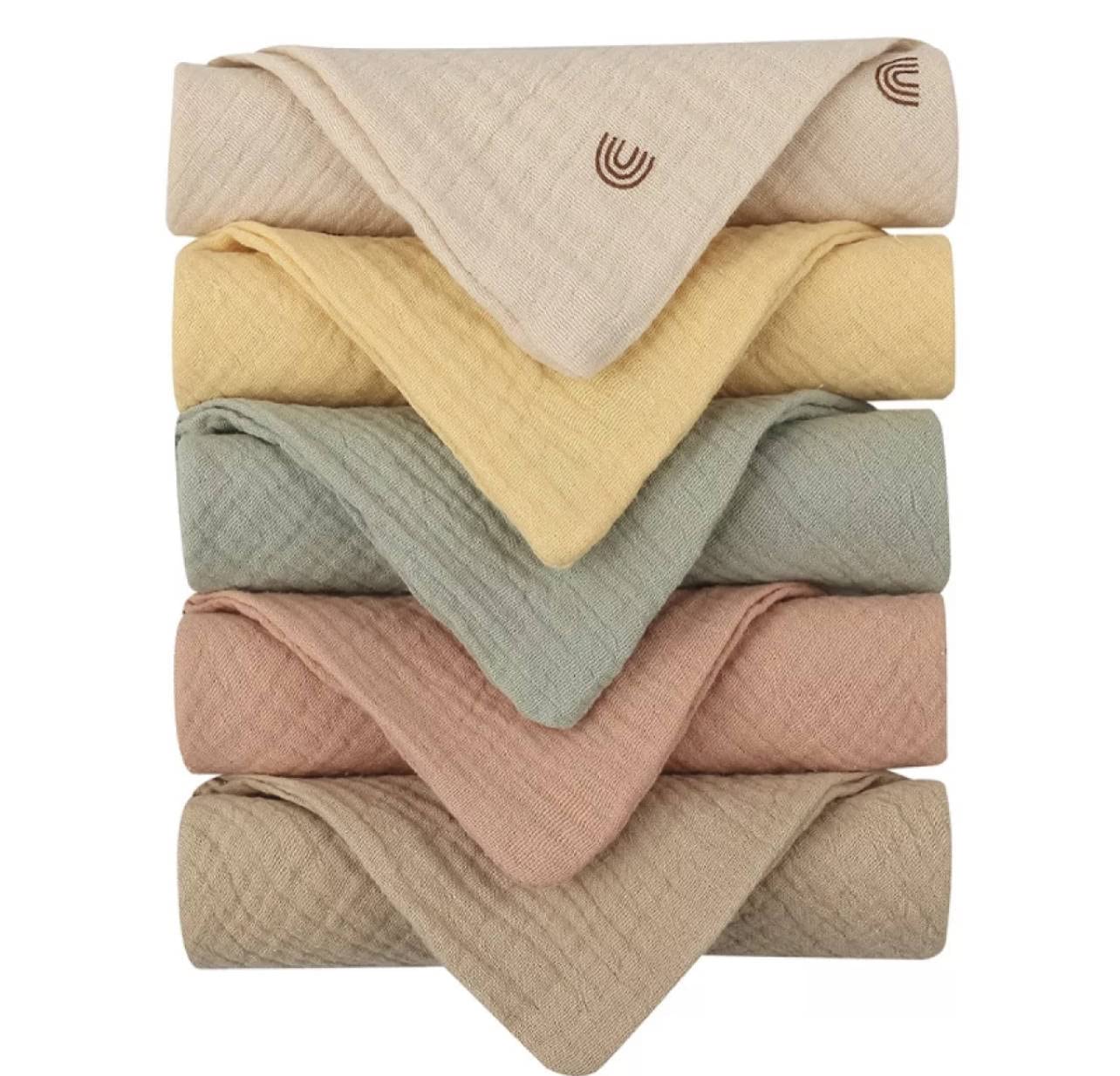 Kjuti 4-Layer Cotton Muslin Baby Washcloths (4-Pack) - Pastel