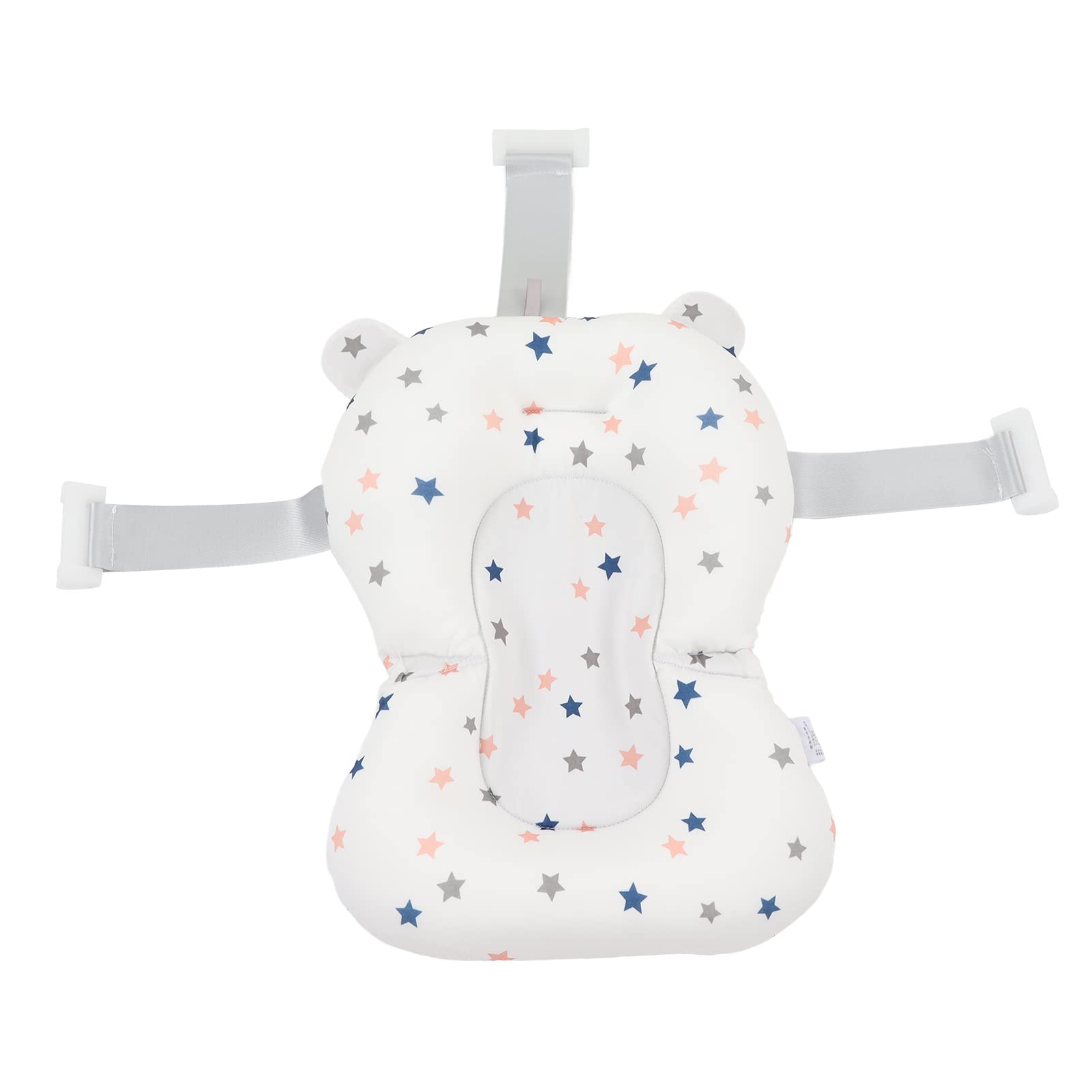 Foldable Adjustable Floating Baby Bath Cushion - White Stars