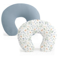 Konssy 2-Pack Stretchy Nursing Pillow Slipcovers (Blue Grass & Ice Blue)