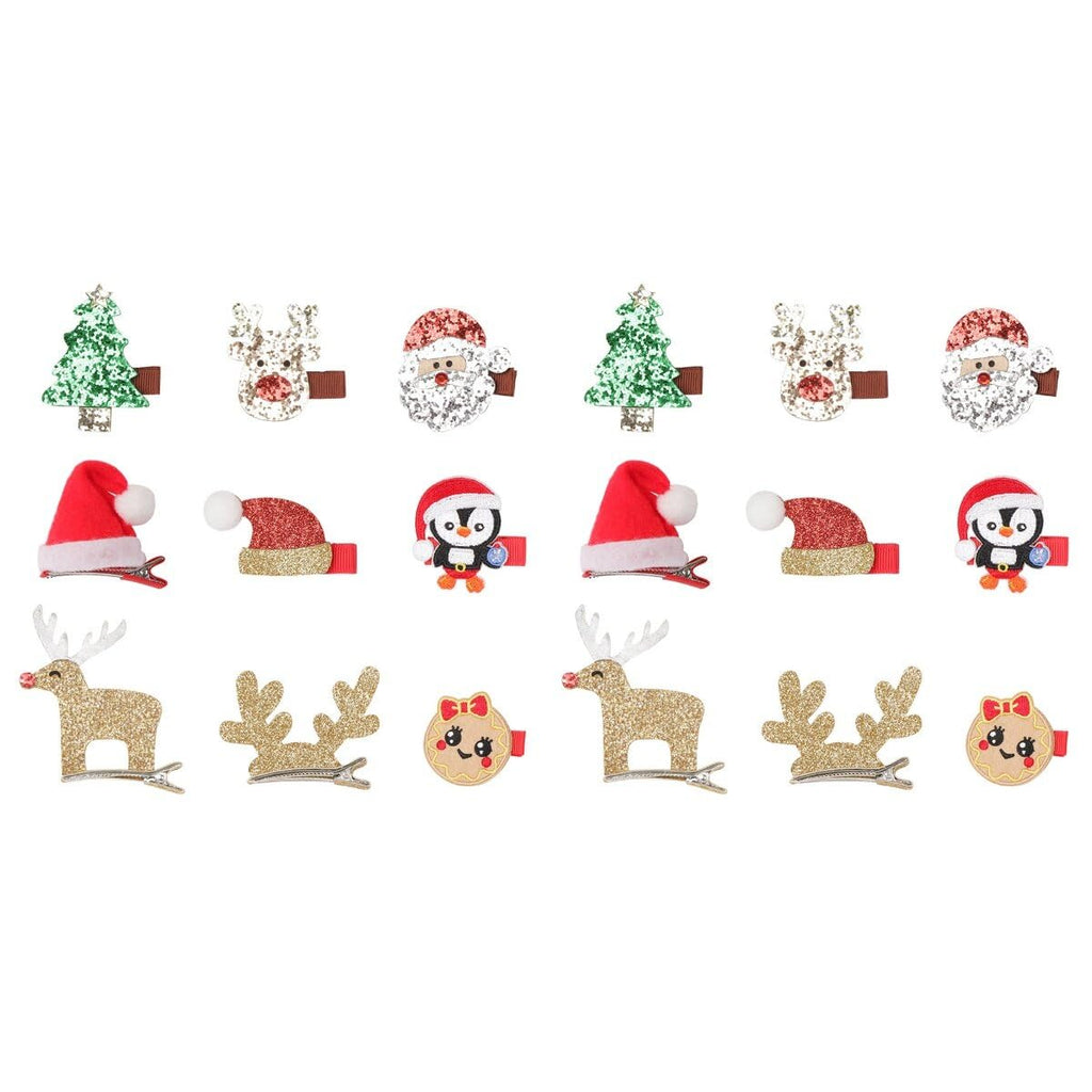 FRCOLOR 18-Piece Christmas Baby Girl Holiday Hair Clips & Barrettes Set