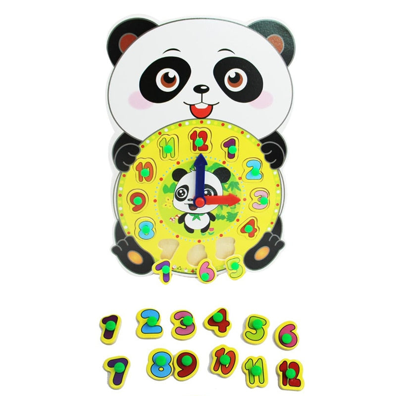 Cartoon Puzzle Shape Clock Matching Toy for Kids
