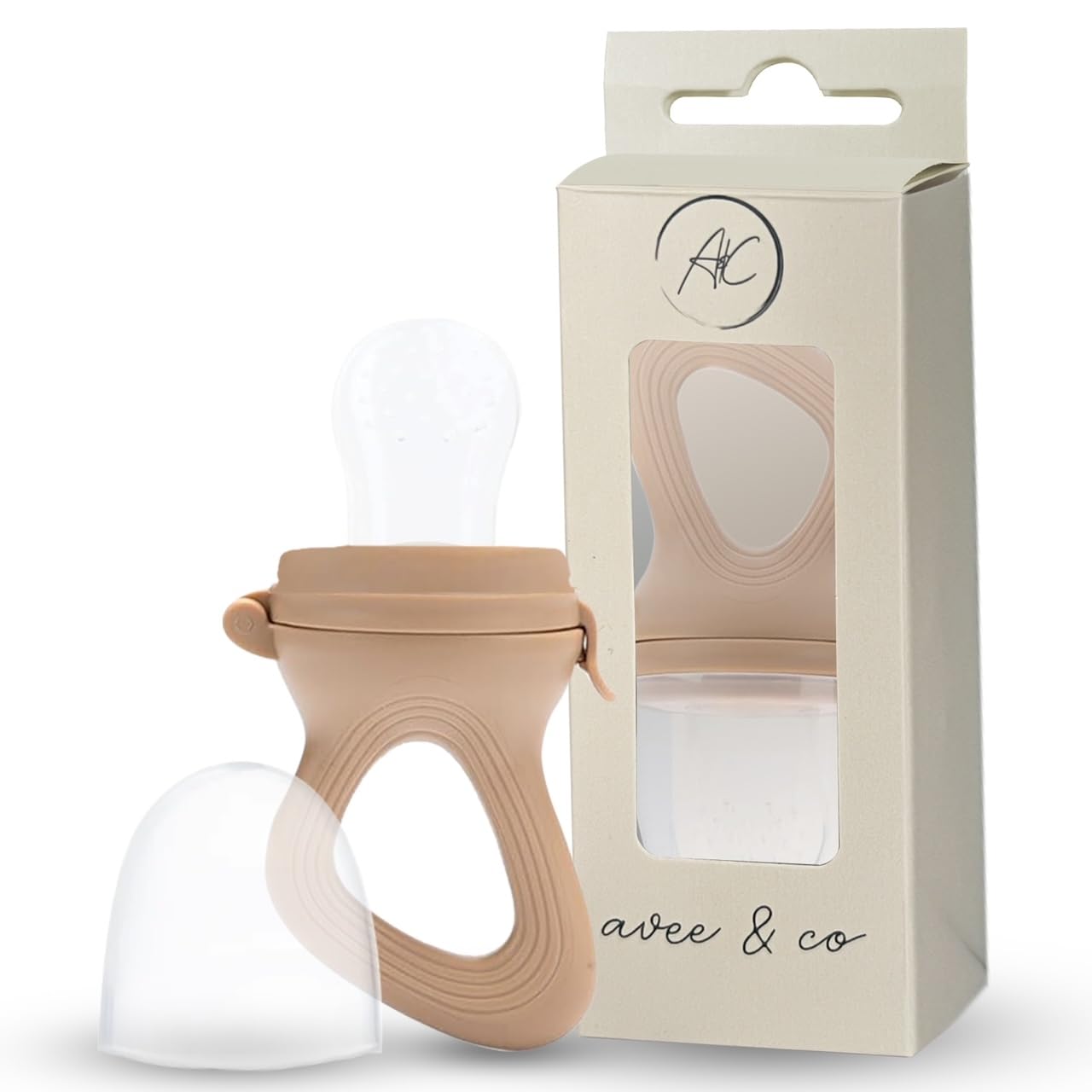 Avee & Co Silicone Fresh Fruit Feeder & Teething Pacifier (Brown)